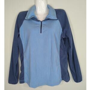 Columbia Arctic Air Fleece 1/2 Zip Blue Jacket Women's XL Warm Outdoor Comfy